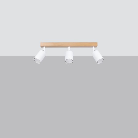 Plafon VERDO kolor biały / drewno SOLLUX LIGHTING polska produkcja