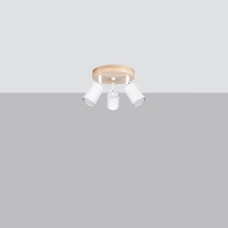 Plafon VERDO kolor biały / drewno SOLLUX LIGHTING polska produkcja