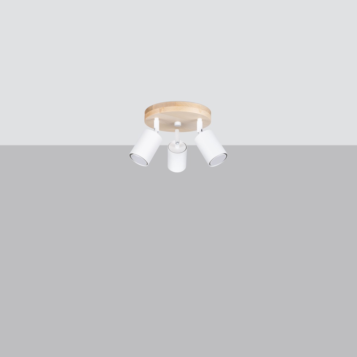 Plafon VERDO kolor biały / drewno SOLLUX LIGHTING polska produkcja