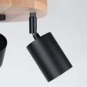 Plafon VERDO kolor czarny / drewno SOLLUX LIGHTING polska produkcja