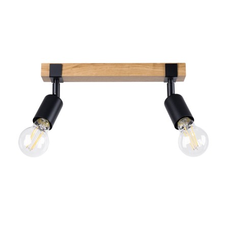 Plafon ZUCA kolor czarny / drewno SOLLUX LIGHTING polska produkcja