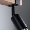 Plafon ZUCA kolor czarny / drewno SOLLUX LIGHTING polska produkcja