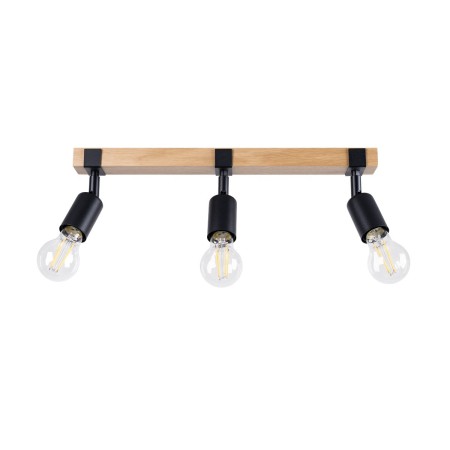 Plafon ZUCA kolor czarny / drewno SOLLUX LIGHTING polska produkcja