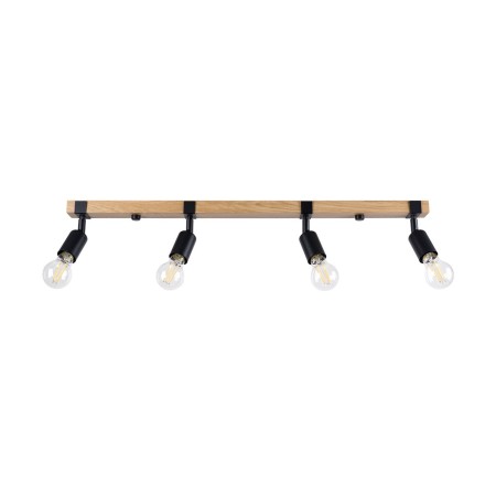 Plafon ZUCA kolor czarny / drewno SOLLUX LIGHTING polska produkcja