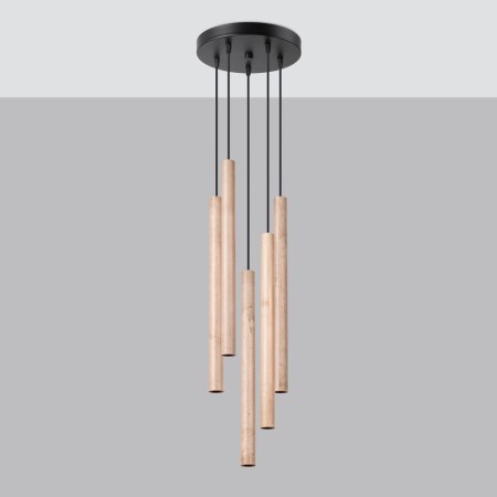 Lampa wisząca PASTELO kolor drewno SOLLUX LIGHTING polska produkcja