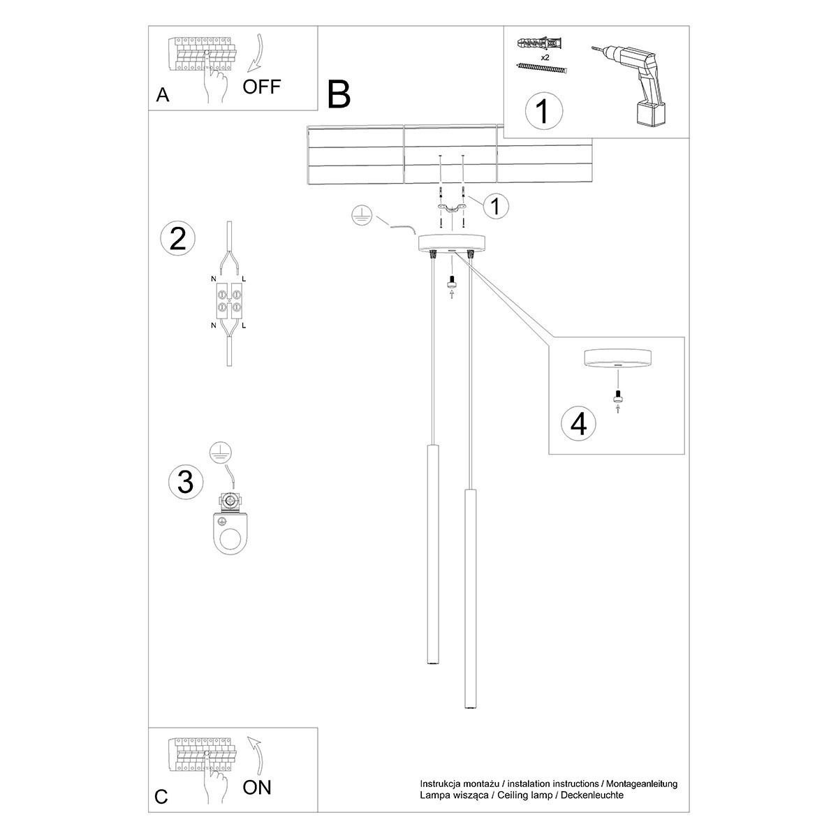 Lampa wisząca PASTELO kolor biały SOLLUX LIGHTING polska produkcja