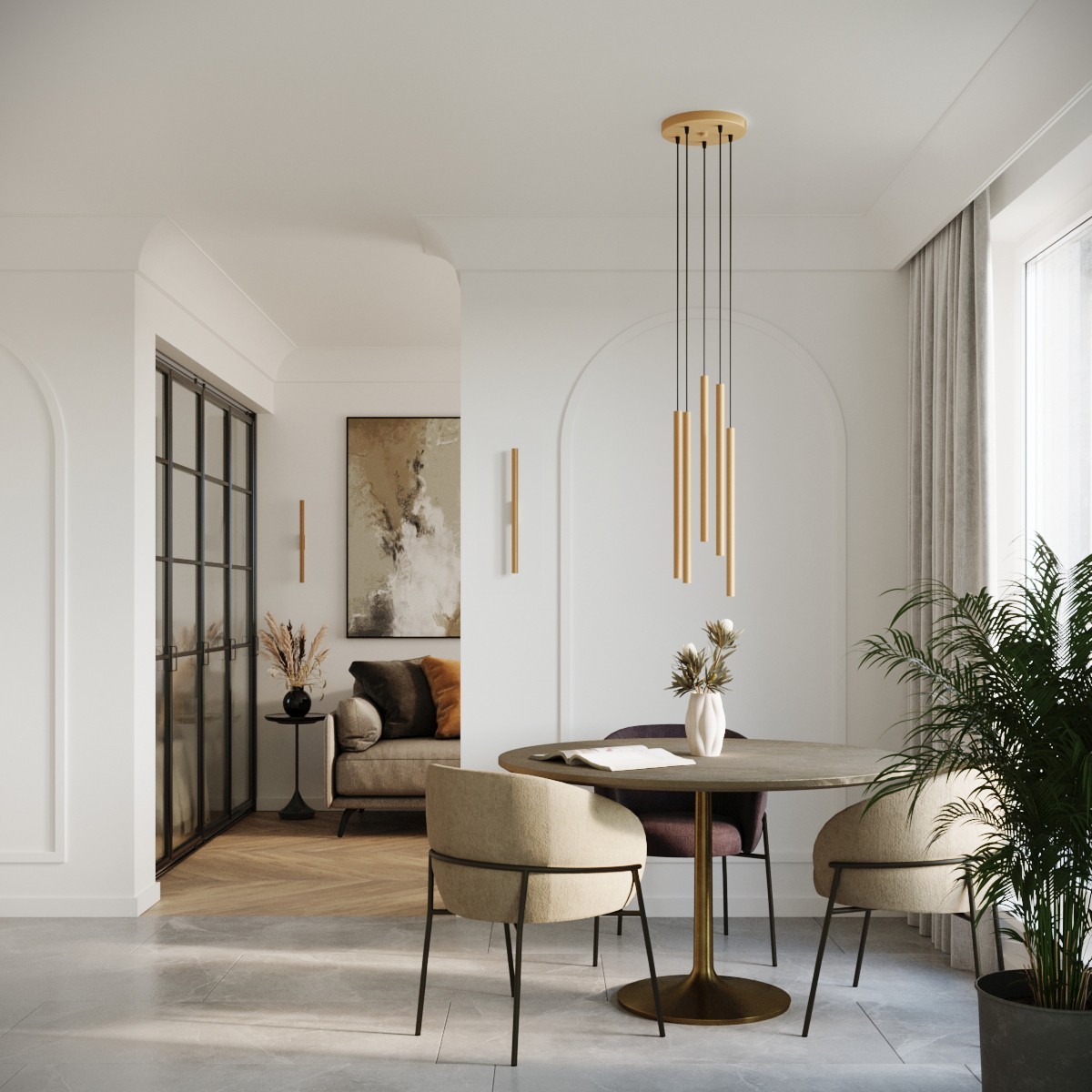 Lampa wisząca PASTELO kolor złoty SOLLUX LIGHTING polska produkcja