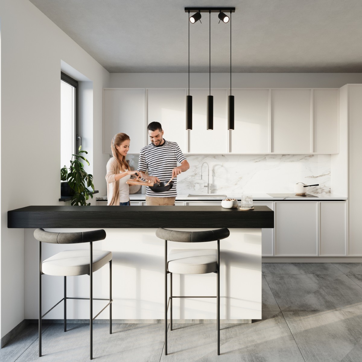 Lampa wisząca RING kolor czarny SOLLUX LIGHTING polska produkcja