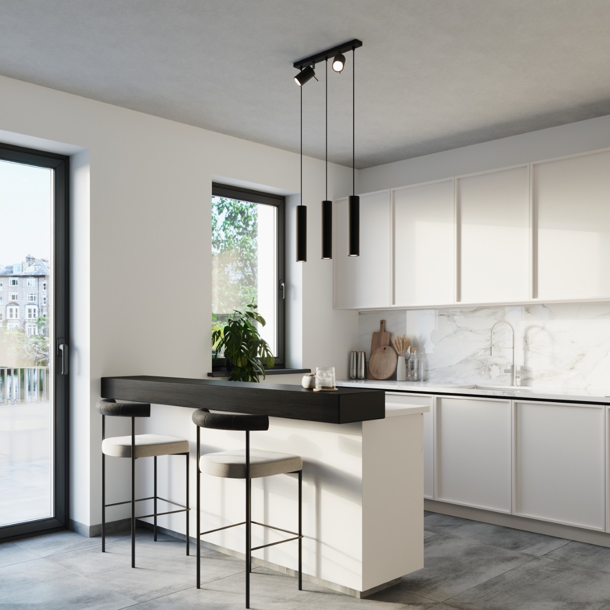 Lampa wisząca RING kolor czarny SOLLUX LIGHTING polska produkcja