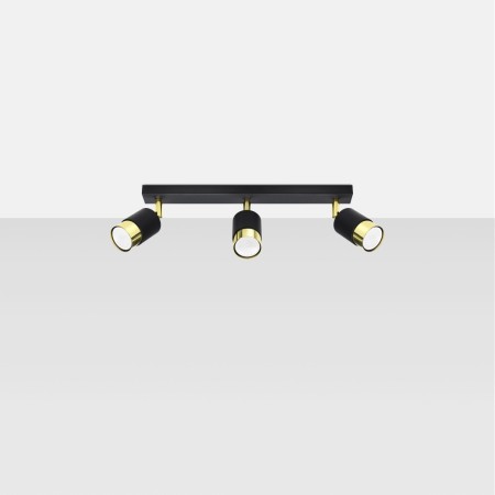 Plafon NERO kolor czarny / złoty SOLLUX LIGHTING polska produkcja