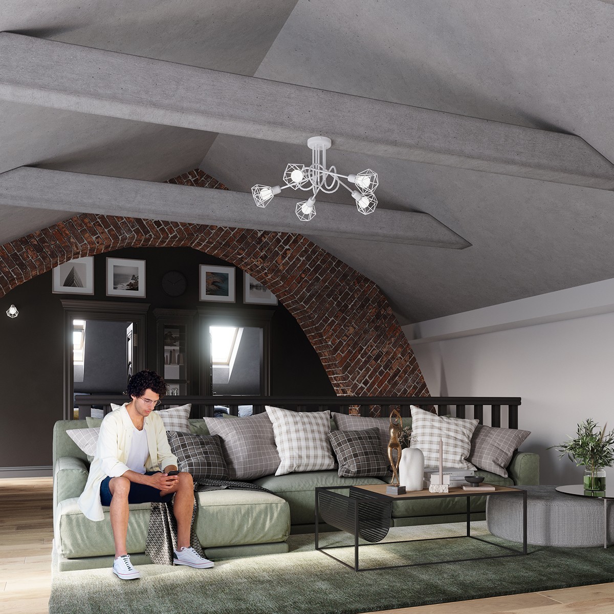 Plafon ARTEMIS kolor biały SOLLUX LIGHTING polska produkcja