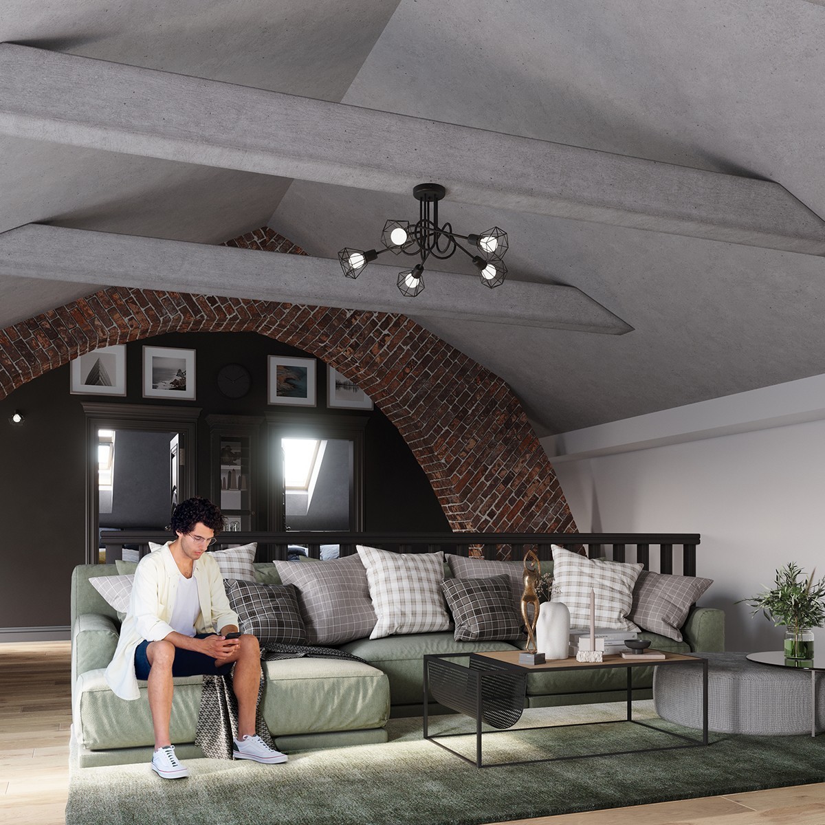 Plafon ARTEMIS kolor czarny SOLLUX LIGHTING polska produkcja