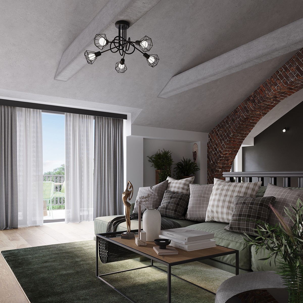 Plafon ARTEMIS kolor czarny SOLLUX LIGHTING polska produkcja