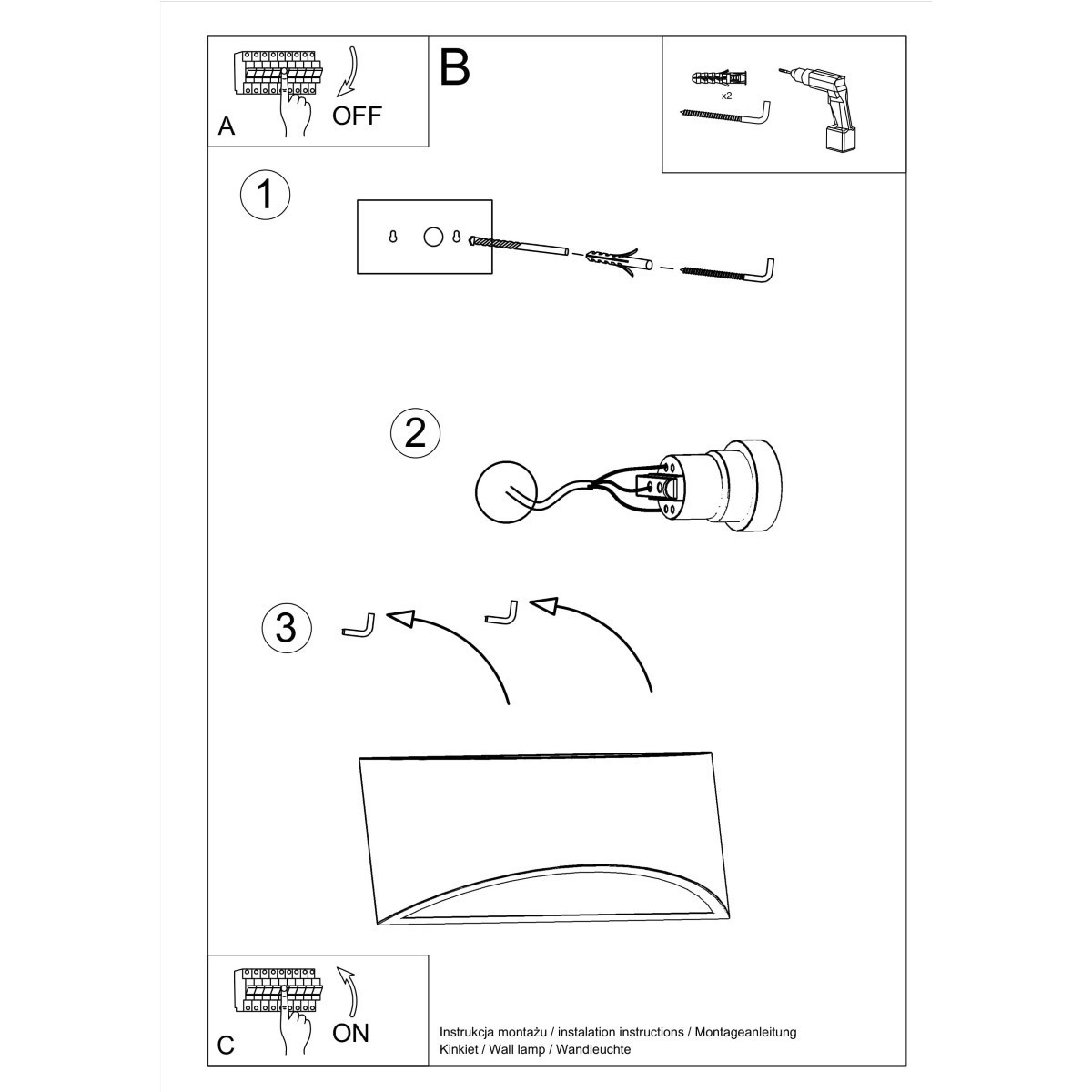 Kinkiet VIXEN kolor biały SOLLUX LIGHTING polska produkcja