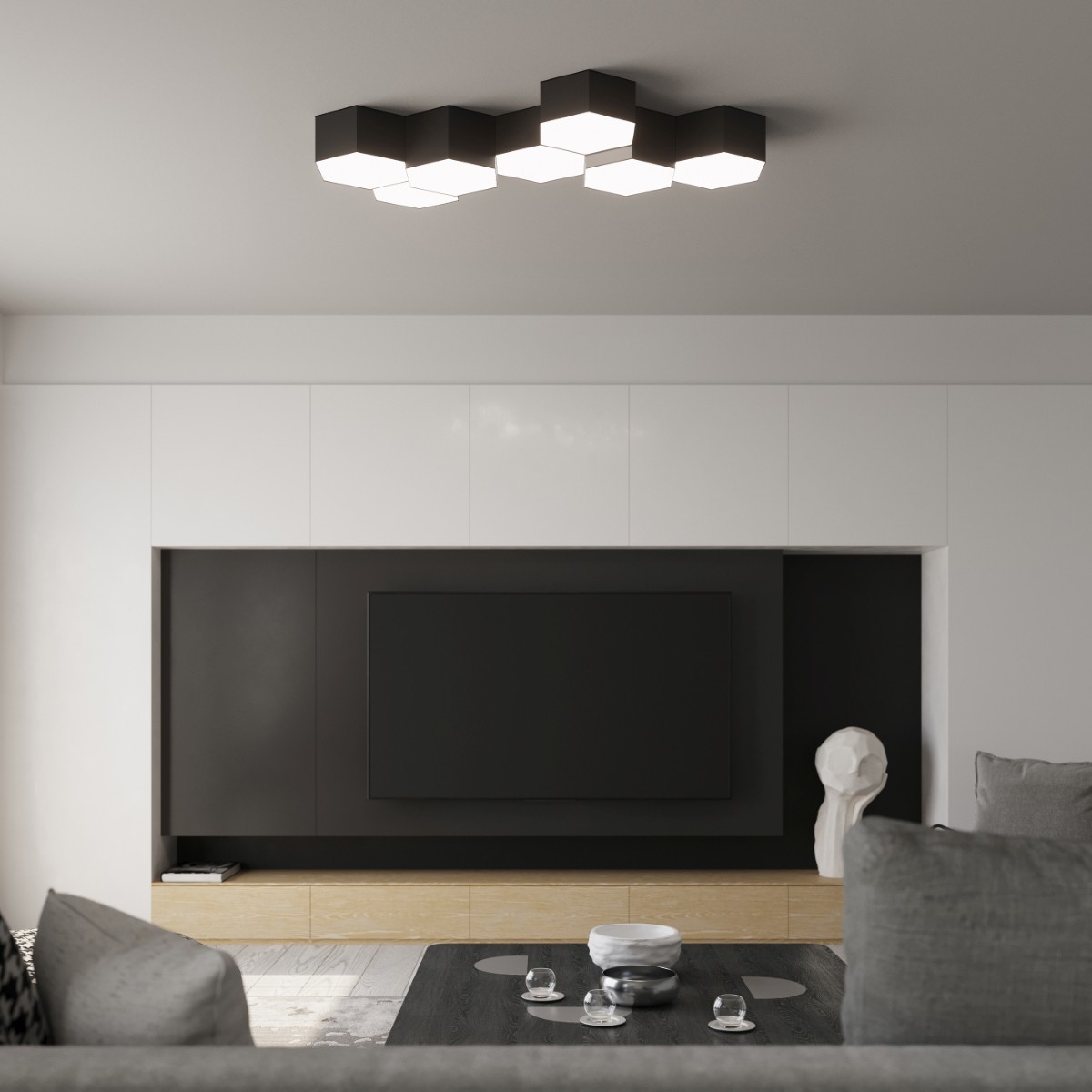 Plafon SUNDE kolor czarny SOLLUX LIGHTING polska produkcja