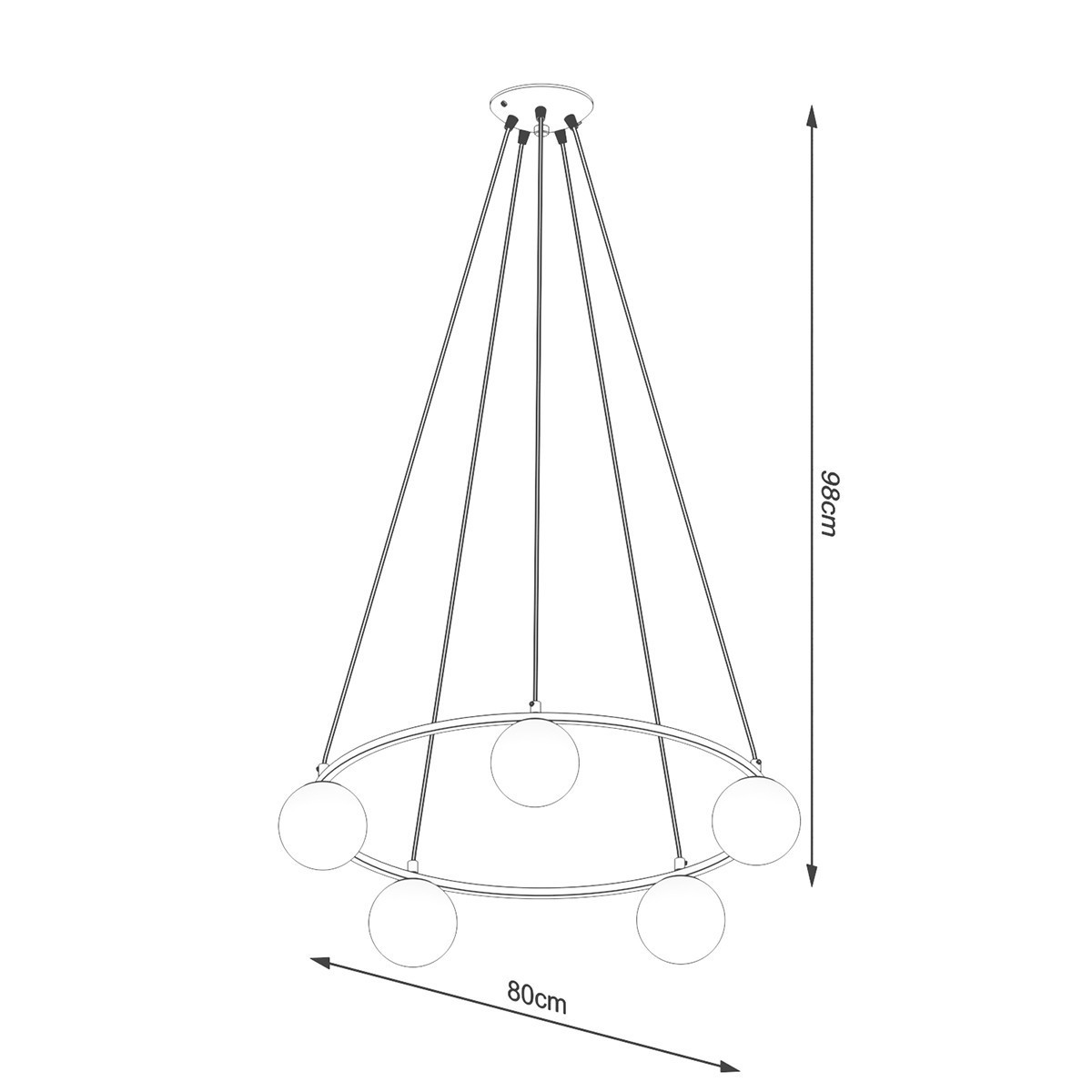Żyrandol YOLI kolor czarny SOLLUX LIGHTING polska produkcja