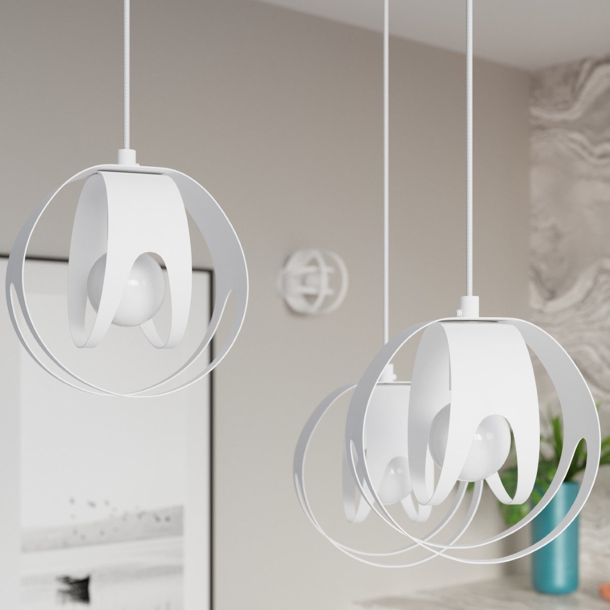 Lampa wisząca TULOS kolor biały SOLLUX LIGHTING polska produkcja