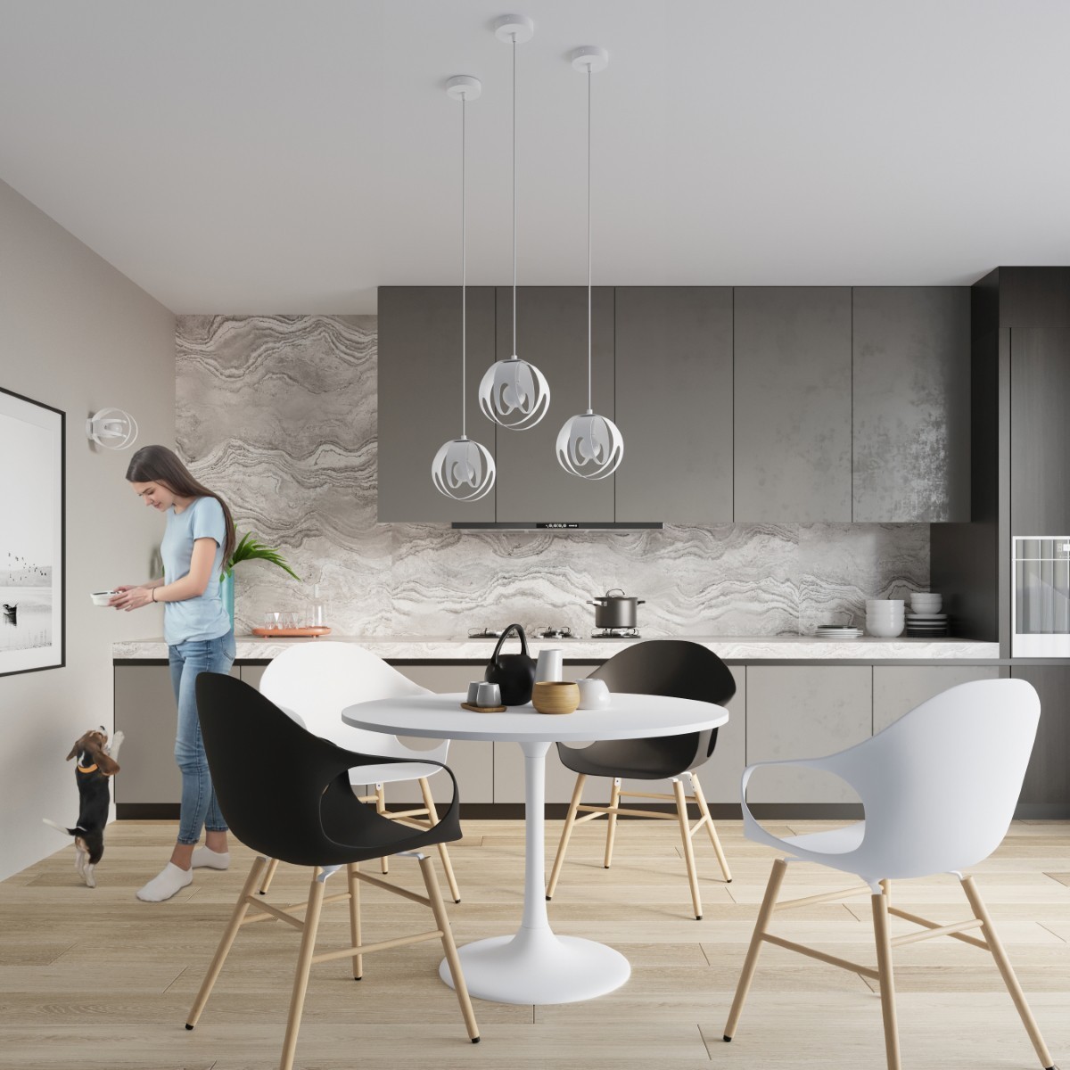 Lampa wisząca TULOS kolor biały SOLLUX LIGHTING polska produkcja