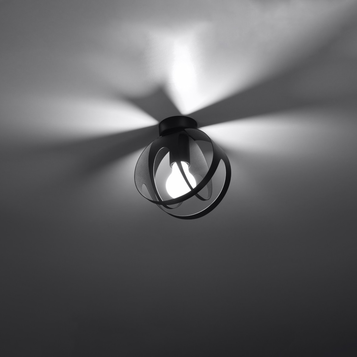 Plafon TULOS kolor czarny SOLLUX LIGHTING polska produkcja