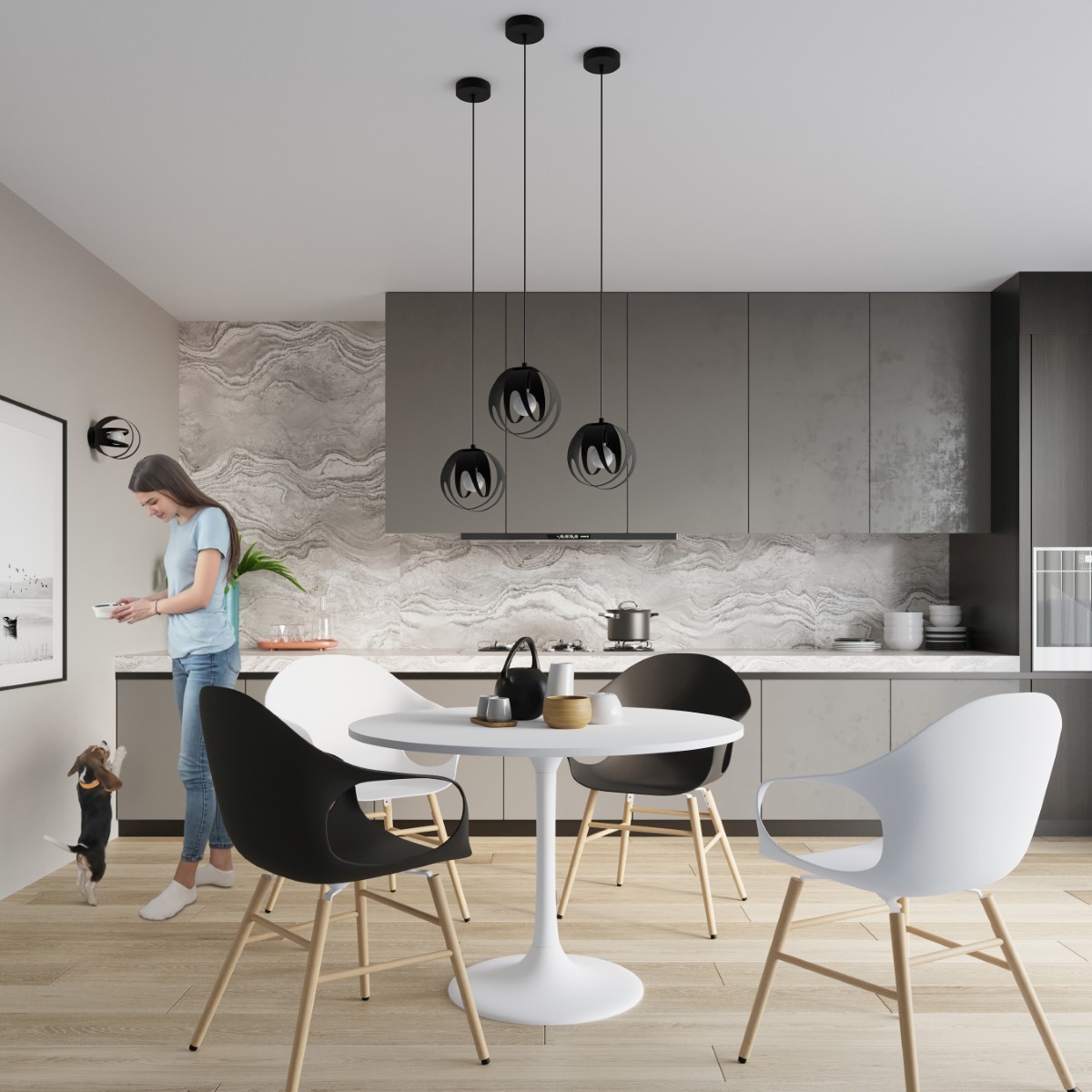 Plafon TULOS kolor czarny SOLLUX LIGHTING polska produkcja