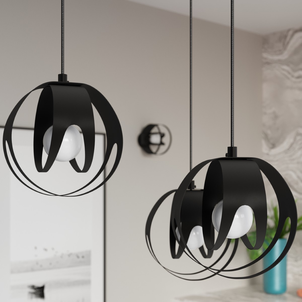 Plafon TULOS kolor czarny SOLLUX LIGHTING polska produkcja