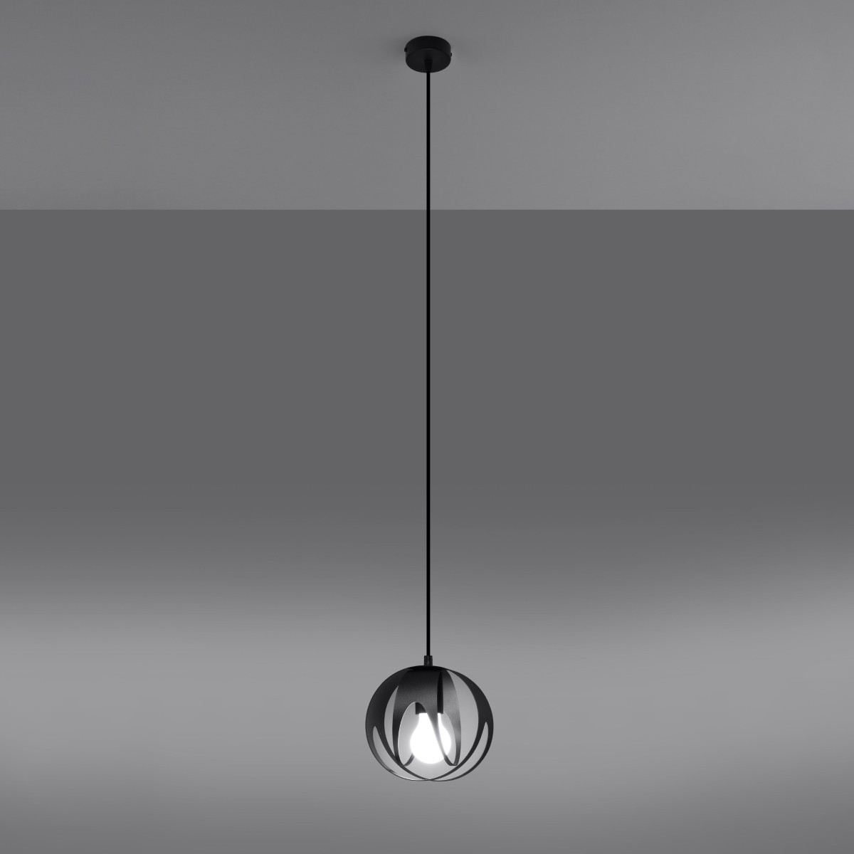 Lampa wisząca TULOS kolor czarny SOLLUX LIGHTING polska produkcja