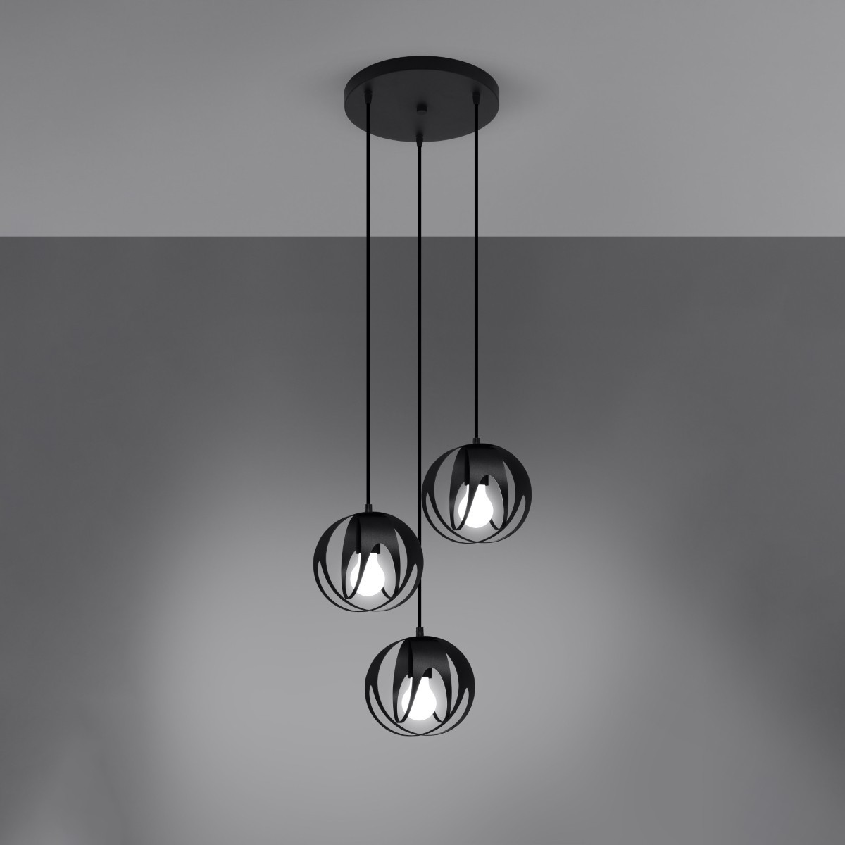 Lampa wisząca TULOS kolor czarny SOLLUX LIGHTING polska produkcja