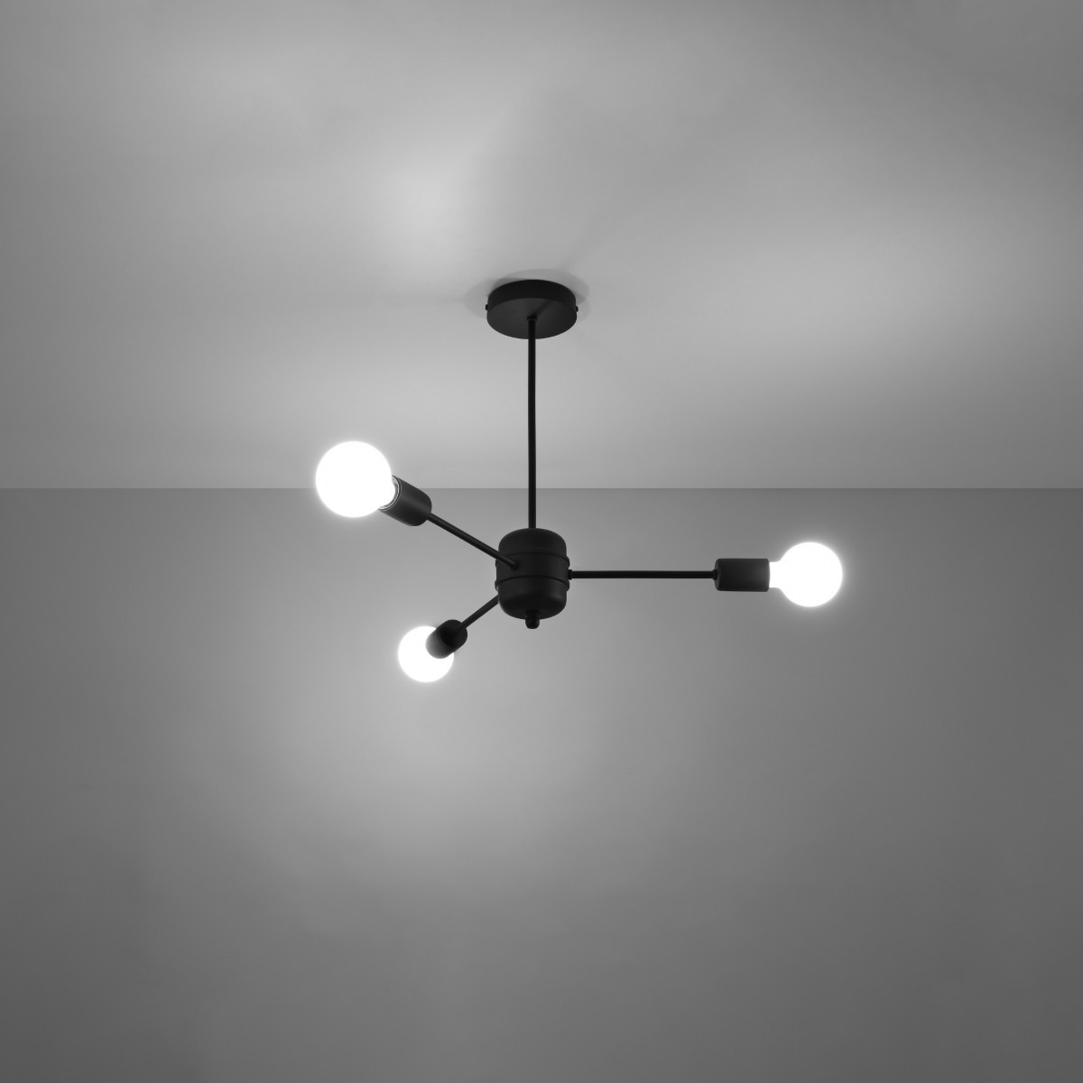Żyrandol LANGO kolor czarny SOLLUX LIGHTING polska produkcja