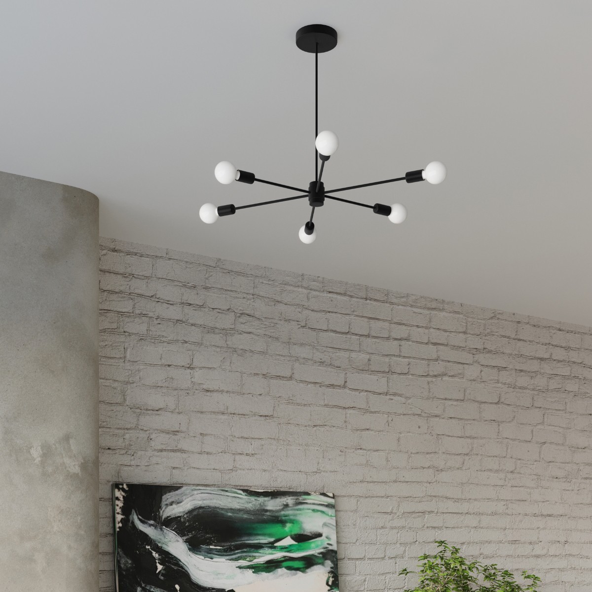 Żyrandol LANGO kolor czarny SOLLUX LIGHTING polska produkcja