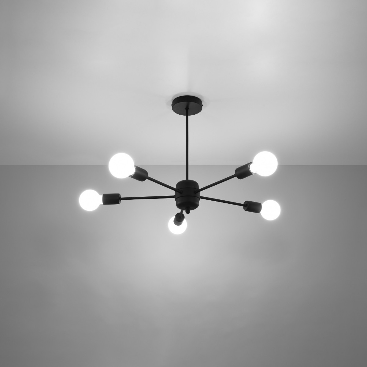 Żyrandol LANGO kolor czarny SOLLUX LIGHTING polska produkcja