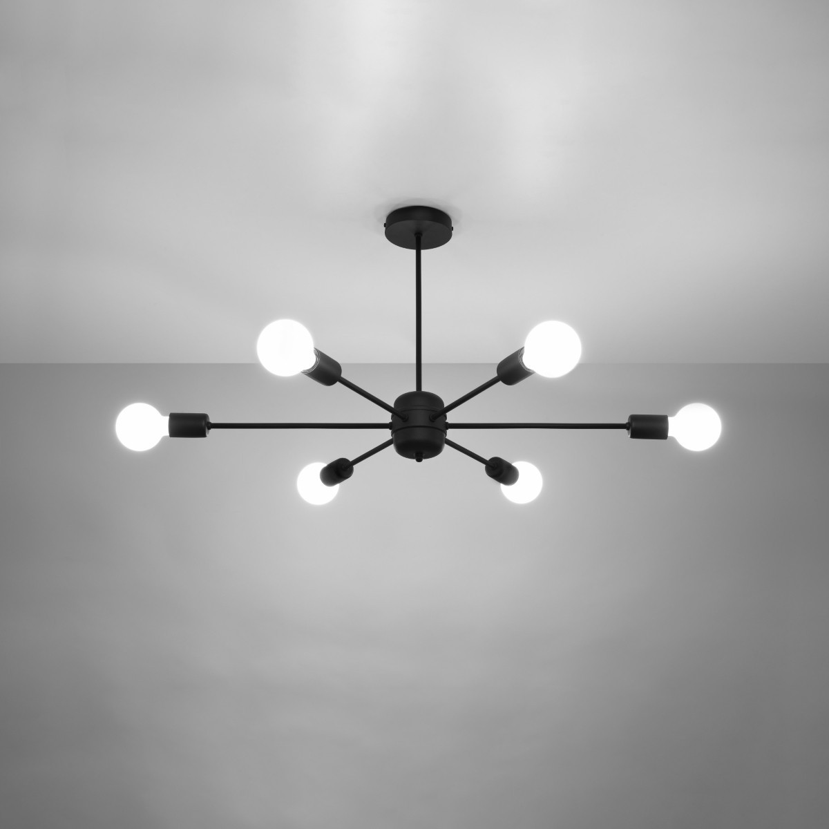 Żyrandol LANGO kolor czarny SOLLUX LIGHTING polska produkcja