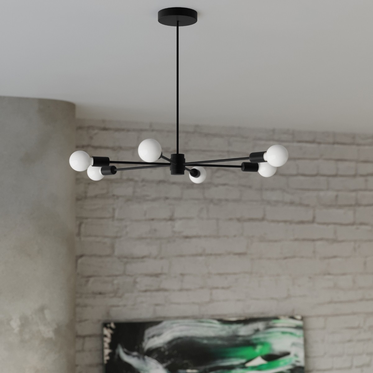 Żyrandol LANGO kolor czarny SOLLUX LIGHTING polska produkcja