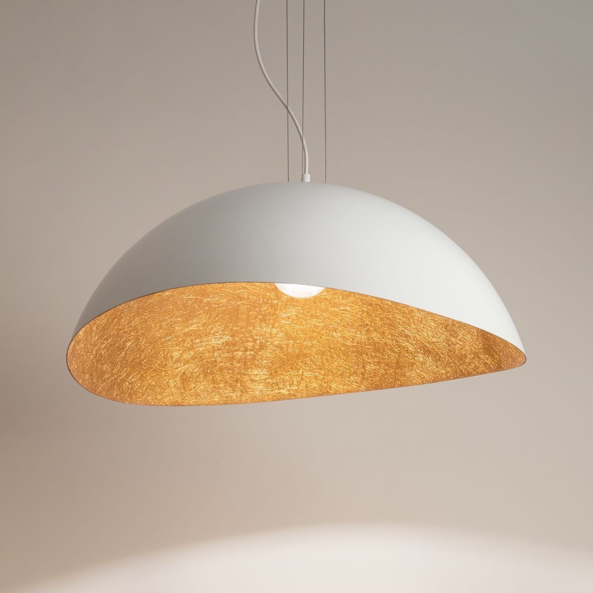 lampa wisząca Solaris kolor biały / miedziany polska produkcja