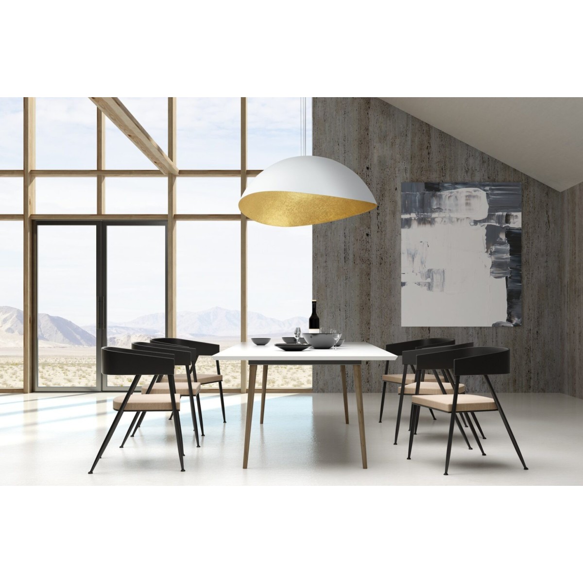 lampa wisząca Solaris kolor biały / złoty polska produkcja