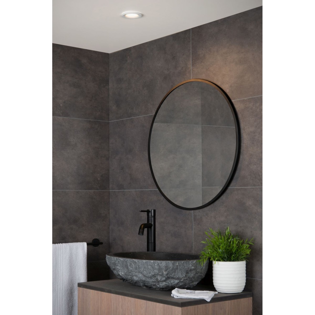 Lucide 09923/01/31 ZIVA - Reflektor wpuszczany łazienkowy - 8.4 cm - 1xGU10 - IP44 - Biały