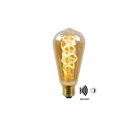 Lucide 49034/04/62 CZUJNIK ZMIERZCHU ST64 - Żarówka żarnikowa - 6.4 cm - LED - E27 - 1x4W 2200K - Czujnik dzień-noc - Burszty…