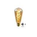 Lucide 49034/04/62 CZUJNIK ZMIERZCHU ST64 - Żarówka żarnikowa - 6.4 cm - LED - E27 - 1x4W 2200K - Czujnik dzień-noc - Burszty…