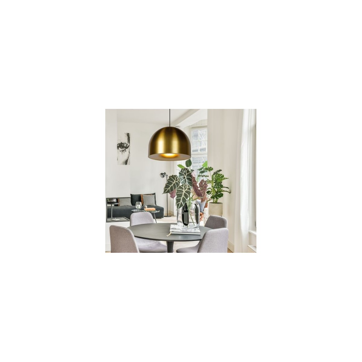 Lucide 20421/01/02 AKRON - Lampa wisząca - 50 cm - 1xE27 - Matowe złoto - Mosiądz | Premium