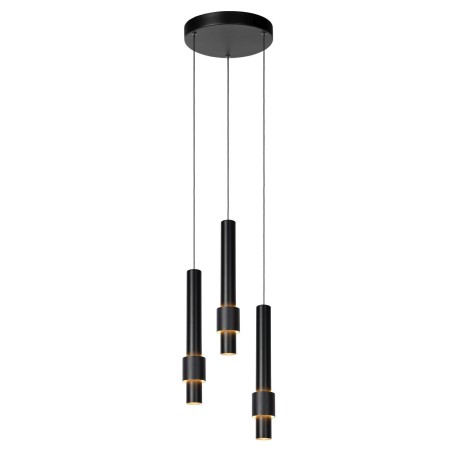 Lucide 24402/15/30 MARGARY - Lampa wisząca - 28 cm - Ściemniacz LED - 3x4W 2700K - Czarny