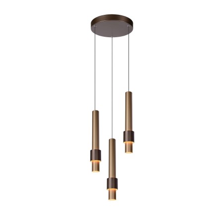 Lucide 24402/15/96 MARGARY - Lampa wisząca - 28 cm - Ściemniacz LED - 3x4W 2700K - Kawa
