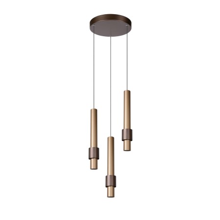 Lucide 24402/15/96 MARGARY - Lampa wisząca - 28 cm - Ściemniacz LED - 3x4W 2700K - Kawa