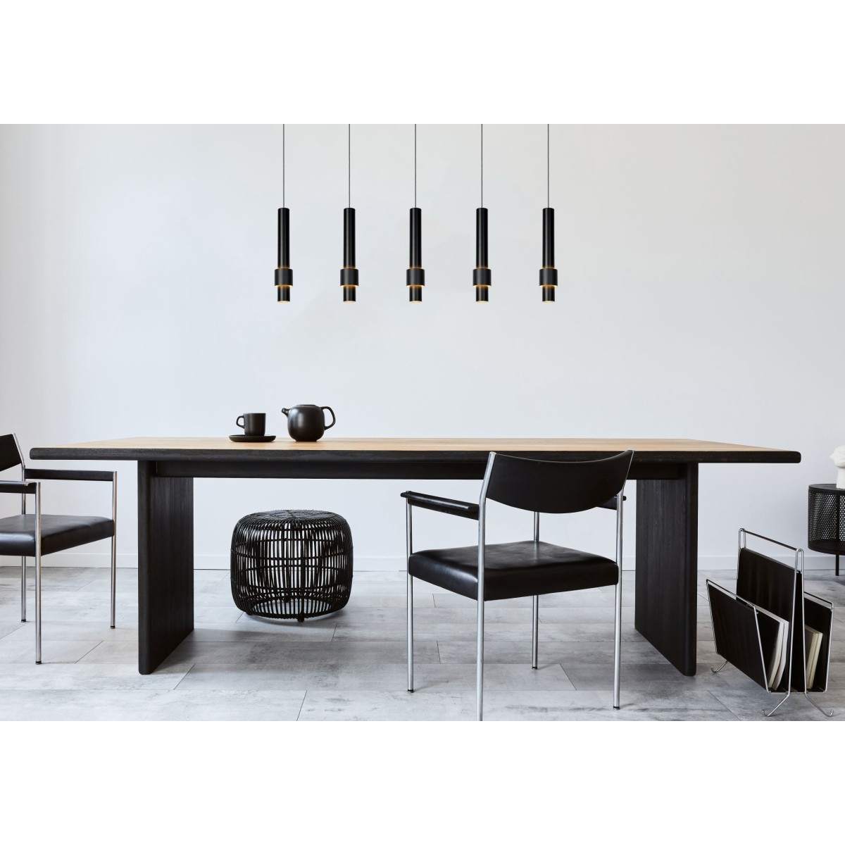 Lucide 24402/30/30 MARGARY - Lampa wisząca - LED ściemnialna - 5x4.2W 2700K - czarna