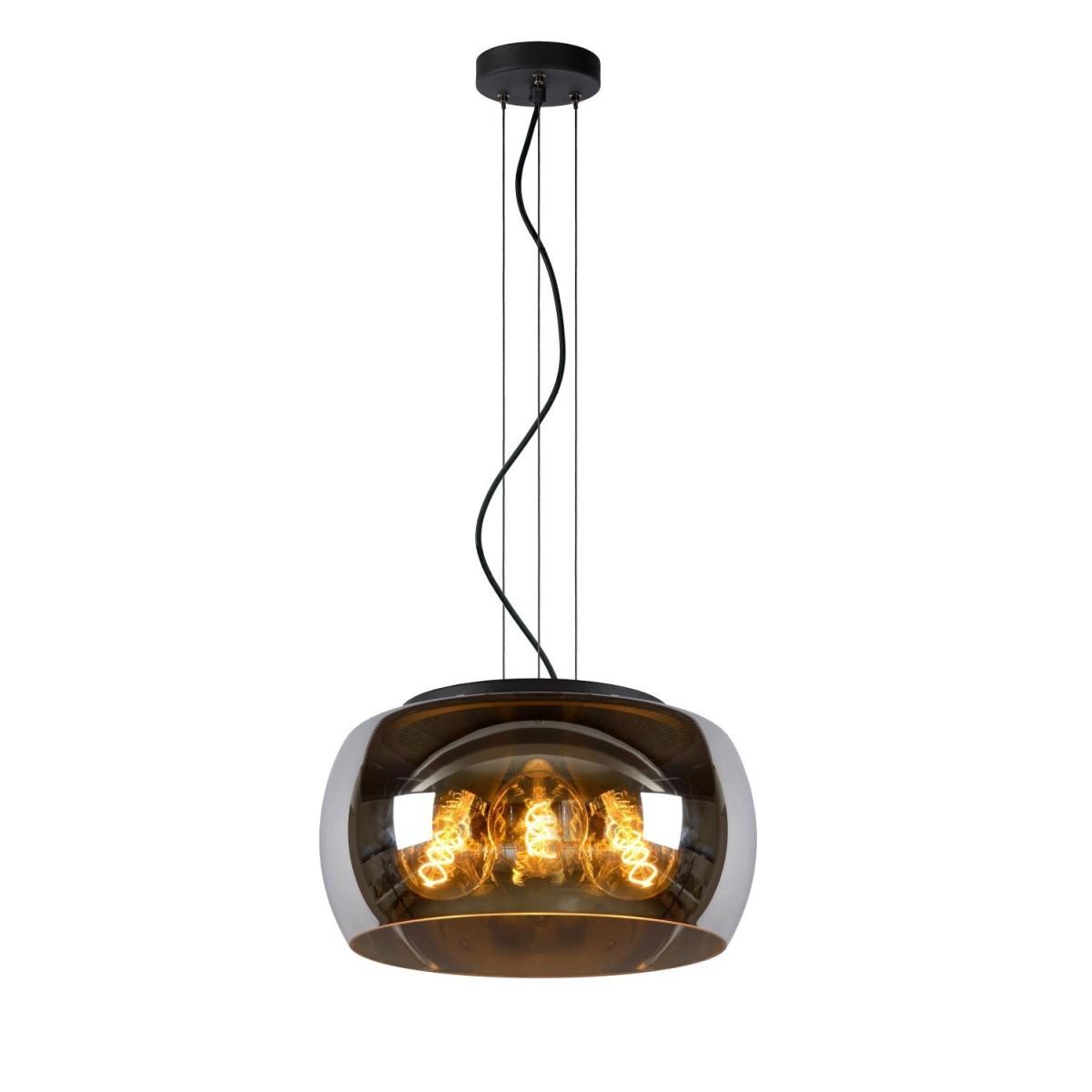 Lucide 45401/40/65 OLIVIA - Lampa wisząca - 40 cm - 3xE27 - Szary dymny