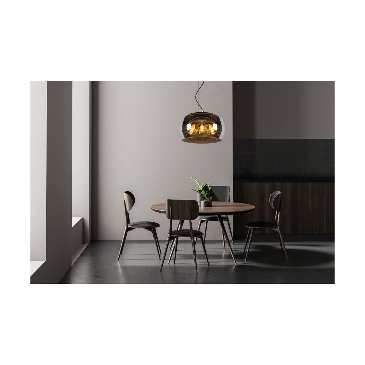 Lucide 45401/40/65 OLIVIA - Lampa wisząca - 40 cm - 3xE27 - Szary dymny
