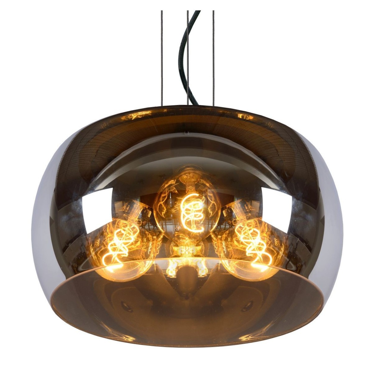 Lucide 45401/40/65 OLIVIA - Lampa wisząca - 40 cm - 3xE27 - Szary dymny