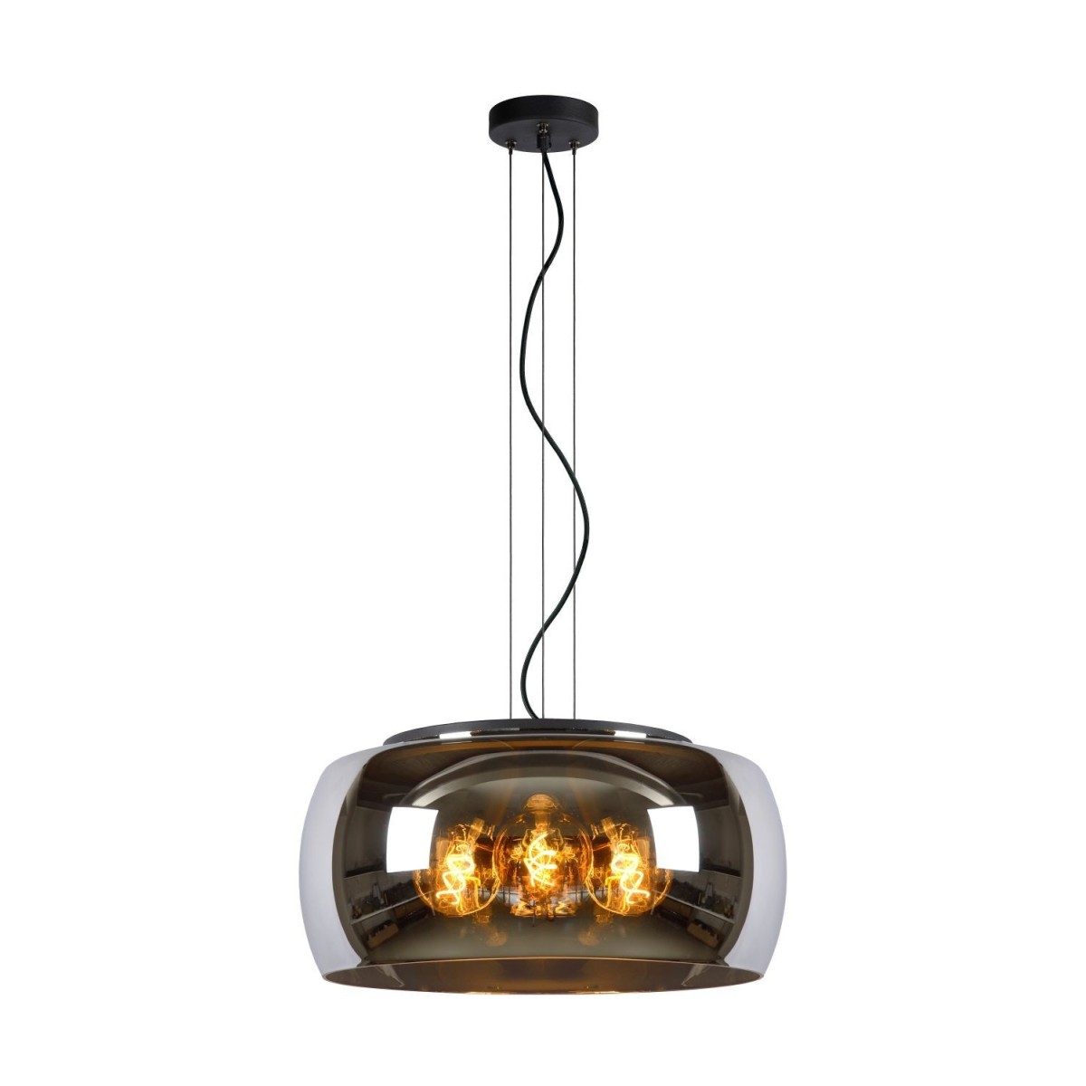 Lucide 45401/50/65 OLIVIA - Lampa wisząca - 50 cm - 3xE27 - Szary dymny