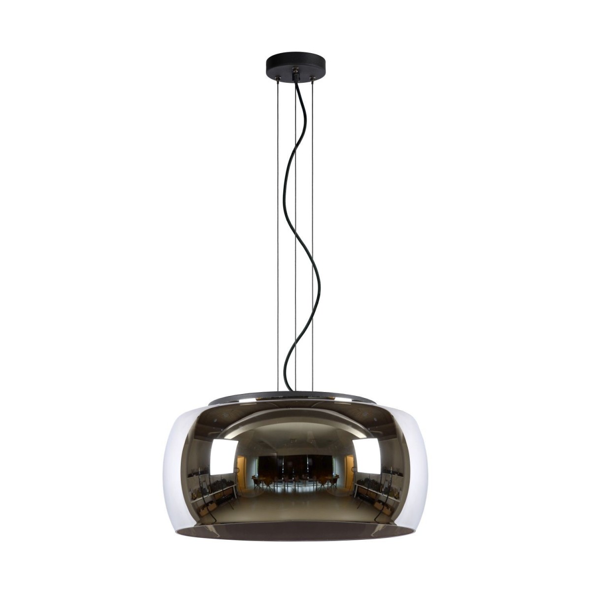 Lucide 45401/50/65 OLIVIA - Lampa wisząca - 50 cm - 3xE27 - Szary dymny