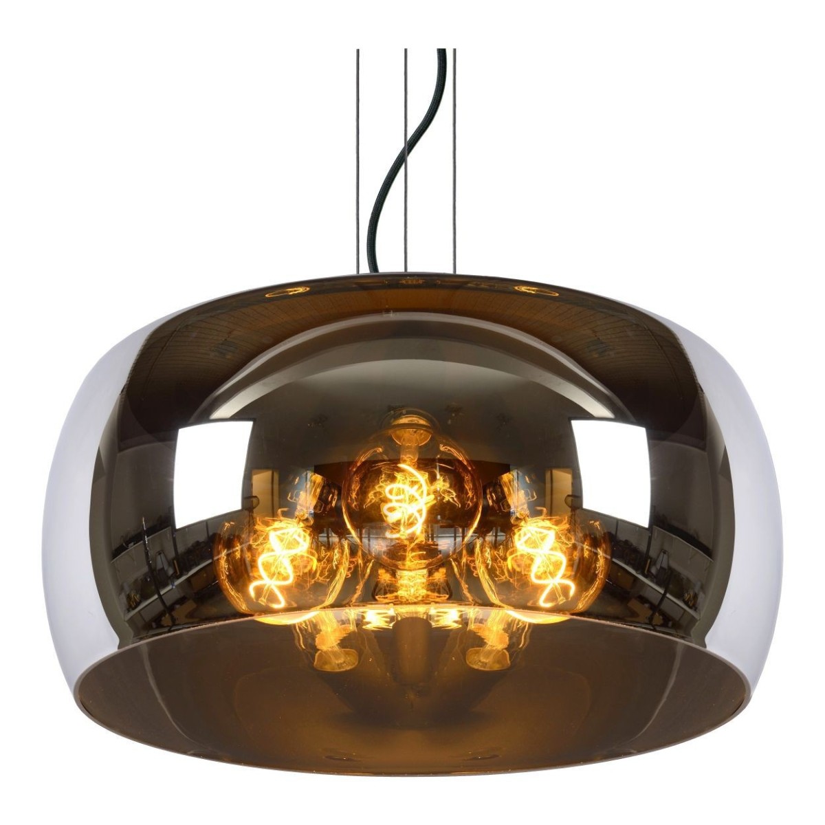 Lucide 45401/50/65 OLIVIA - Lampa wisząca - 50 cm - 3xE27 - Szary dymny