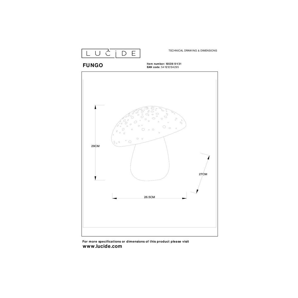 Lucide FUNGO 13539/01/31