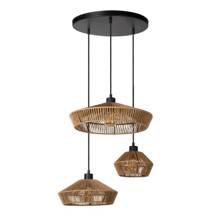 Lucide 10413/03/72 YUNKAI - Lampa wisząca - 60 cm - 3xE27 - Naturalna